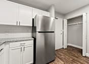 Thumbnail 10 of 35 - Upgraded kitchen with stainless steel appliances at Crogman School Lofts, Atlanta GA 30315