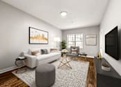 Thumbnail 12 of 35 - A modern living room at Crogman School Lofts, Atlanta GA 30315