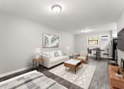 Thumbnail 2 of 19 - a living room with a white couch and a wooden coffee table  at Balfour 296, Lilburn, 30047