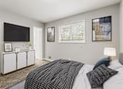 Thumbnail 32 of 35 - Modern Bedroom with TV at Pinewood Townhomes, Tucker, GA