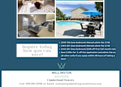 Thumbnail 25 of 25 - A flyer advertising limited time offers on unlimited possibilities with images of a bedroom, pool, and outdoor seating area.