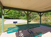 Thumbnail 12 of 27 - a picnic table under a pavilion in a park