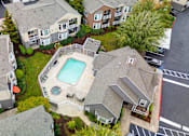 Thumbnail 2 of 29 - Aerial Pool View at Oriel Apartments, Portland, Oregon