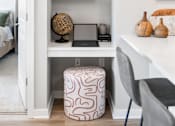 Thumbnail 77 of 124 - a home office with a desk and a laptop on a shelf at Madison Prickett Preserve, Yardley, PA