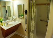 Thumbnail 11 of 15 - Bathroom with Features like Handrails and Accessible Sink