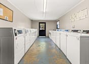 Thumbnail 10 of 10 - A row of washing machines in a laundromat.