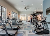 Thumbnail 13 of 45 - a gym with treadmills and ellipticals in Asheville NC