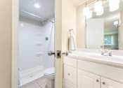 Thumbnail 8 of 22 - Seprate vanities from the wash closet and shower for
