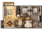 Thumbnail 17 of 17 - 2x1 floorplan at Steedman Apartments, Ohio