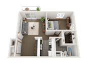 Thumbnail 6 of 8 - a view of the living room of a 1 bedroom apartment