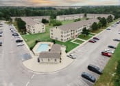 Thumbnail 7 of 17 - Aerial street view at Oates Estates Apartments, Dothan, Alabama