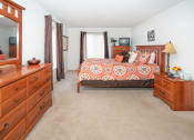Thumbnail 15 of 17 - Bedroom with Dressing table at Oates Estates Apartments, Dothan, AL, 36303