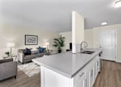 Thumbnail 3 of 44 - Kitchen and Living Room at Parkway Terrace Apartments, California