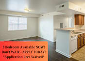 Thumbnail 1 of 11 - A room with a kitchenette and a window is on the market with a 3 bedroom available.