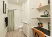 Thumbnail 5 of 35 - Desk Area and Bathroom at Streamliner 67th in Phoenix Arizona