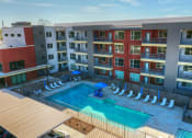 Thumbnail 2 of 48 - Pool aerial view at V on Broadway Apartments in Tempe AZ November 2020