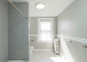Thumbnail 40 of 55 - a white bathroom with a shower and a toilet at The Packard, Connecticut, 06119