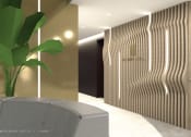 Thumbnail 34 of 37 - a view of the reception desk and reception area with a large green plant in the foreground at The Meriden, Meriden Connecticut