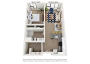 Thumbnail 3 of 41 - a floor plan of a 1 bedroom unit with a bathroom and a balcony