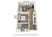 Thumbnail 1 of 41 - a outlook of a 1 bedroom floor plan with a bedroom and a bathroom