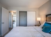 Thumbnail 31 of 46 - a bedroom with a large bed and a closet