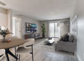 Thumbnail 2 of 30 - a living room and dining room with a couch and a table