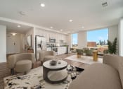 Thumbnail 6 of 29 - a living room with couches and chairs and a table