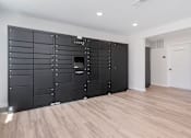 Thumbnail 31 of 50 - A large, black, LUXE branded wardrobe in a room with wooden flooring.