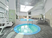 Thumbnail 21 of 41 - A pool area with a sign that says no jumping.