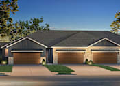 Thumbnail 44 of 44 - A large house with a grey roof and four garages.