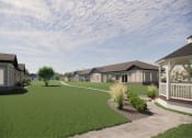Thumbnail 28 of 31 - a row of houses in a yard with green grass