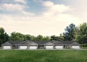 Thumbnail 24 of 24 - a rendering of a ranch house with white garage doors