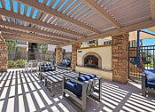 Thumbnail 9 of 37 - Outdoor fireplace at LEVANTE APARTMENT HOMES, Fontana, 92335