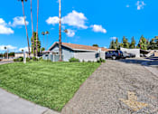 Thumbnail 14 of 35 - A yellow arrow on the road pointing to the right.