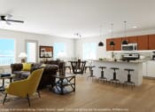 Thumbnail 11 of 25 - Lighted Ceiling Fan and Sofa in Living Room  at Gibson Oaks, Lakeland, FL, 33809