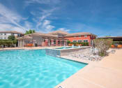 Thumbnail 12 of 41 - sparkiling pool with fountains and landscaping