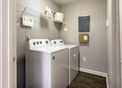 Thumbnail 10 of 44 - A laundry room with a washer and dryer.