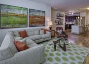 Thumbnail 1 of 54 - Luxurious furnished living room at 4700 Colonnade apartments with open concept floor plan designs in Vestavia Hills