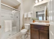 Thumbnail 11 of 34 - Modern Bathrooms with Showers at Austin Place Apartments
