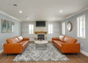 Thumbnail 15 of 31 - Resident Clubhouse with Fireplace at Malibu at Martin Apartments in Huntsville, Alabama