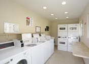 Thumbnail 11 of 12 - A laundry room with a washer and dryer in it.