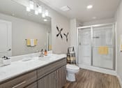 Thumbnail 9 of 24 - Bathroom with Full-size Mirror at V on Broadway Apartments, Tempe, AZ, 85281