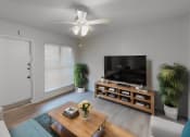 Thumbnail 2 of 16 - a living room with a couch and a coffee table
