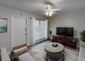 Thumbnail 5 of 16 - a living room with a couch and a table and a tv