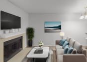 Thumbnail 2 of 22 - a living room with a couch and a coffee table