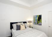 Thumbnail 8 of 13 - a bedroom with a bed and a painting on the wall