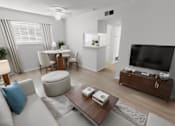 Thumbnail 2 of 13 - a living room with a couch and a tv