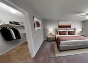 Thumbnail 3 of 13 - rendering of a bedroom with a bed and closet