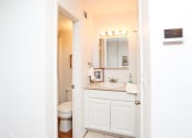 Thumbnail 12 of 16 - a bathroom with a sink and a toilet and a mirror