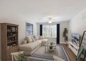 Thumbnail 2 of 19 - a living room with a couch and a coffee table